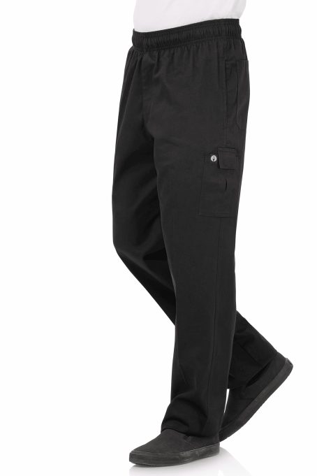 black unisex chef trousers